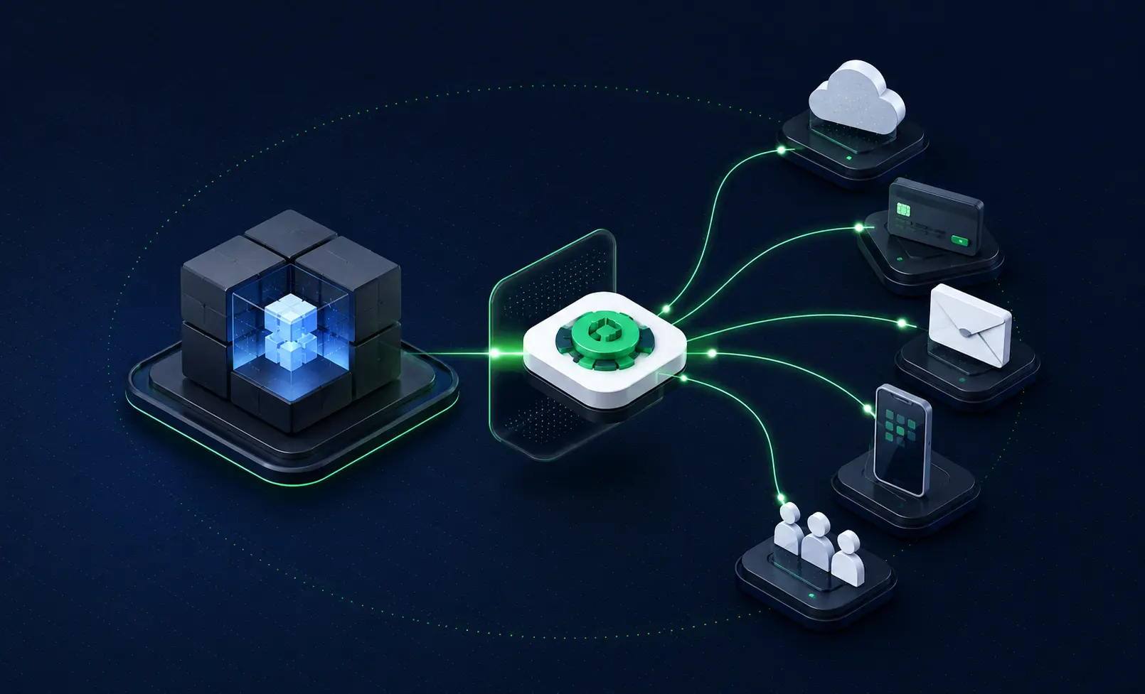 A modular application connecting safely to external services and partner systems